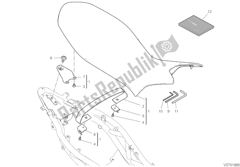 All parts for the Seat of the Ducati Hypermotard 950 SP USA 2020